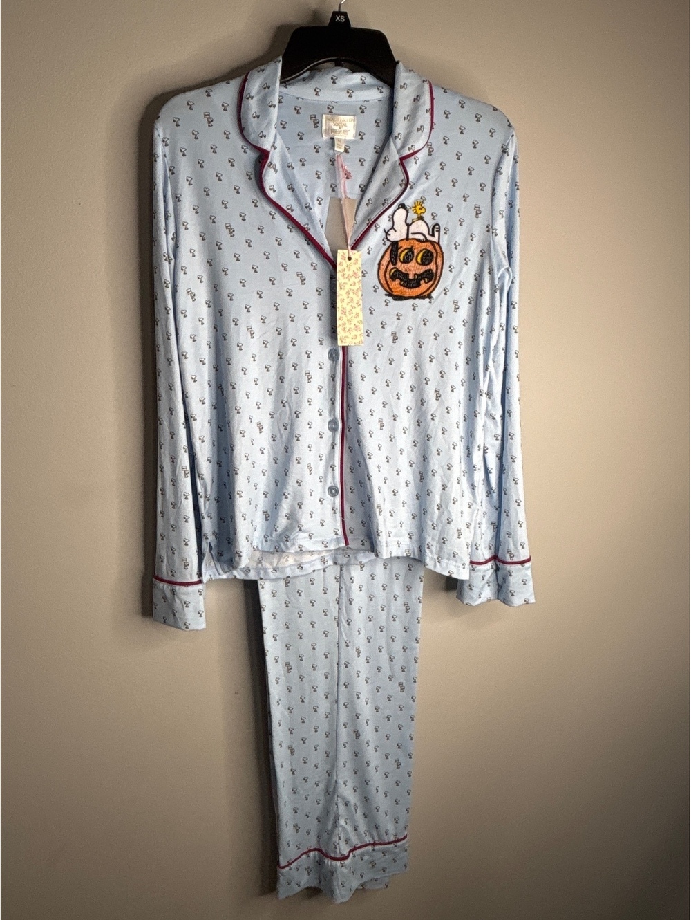 Beauty Sleep Social x Peanuts Light Blue Snoopy Halloween Pajama Set XS